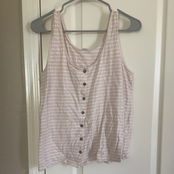 Old Navy Striped Button-Front Tank Top - Soft Pink / C1 - Picture 1 of 4